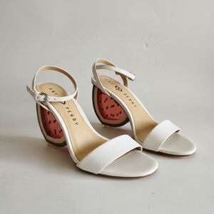 NEW Katy Perry Collections The Petra Clear Watermelon Slice Heels Size 7